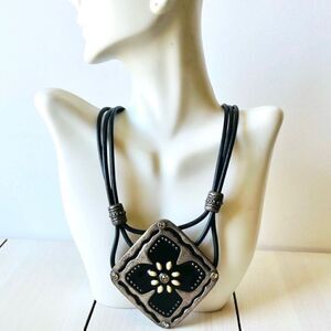 Necklace Bohemian chunky Black Vintage Style